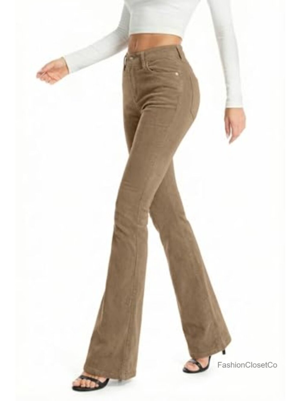 Stretch Bootcut Pants Mid Rise Flat Front Casual Comfortable